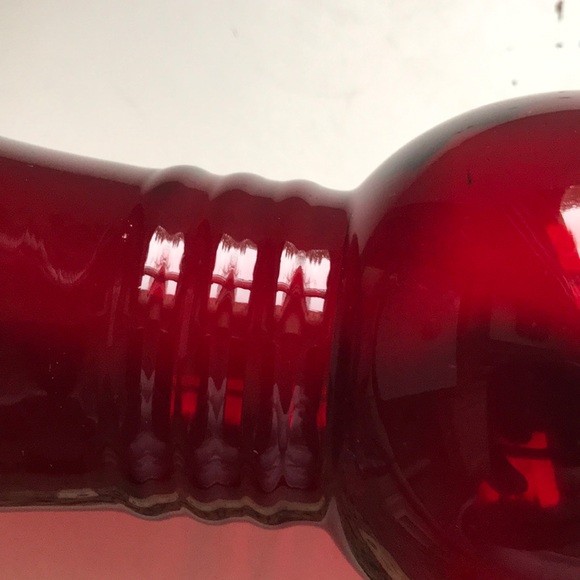 Vintage Ruby red and Emerald green glass vase - Picture 11 of 11